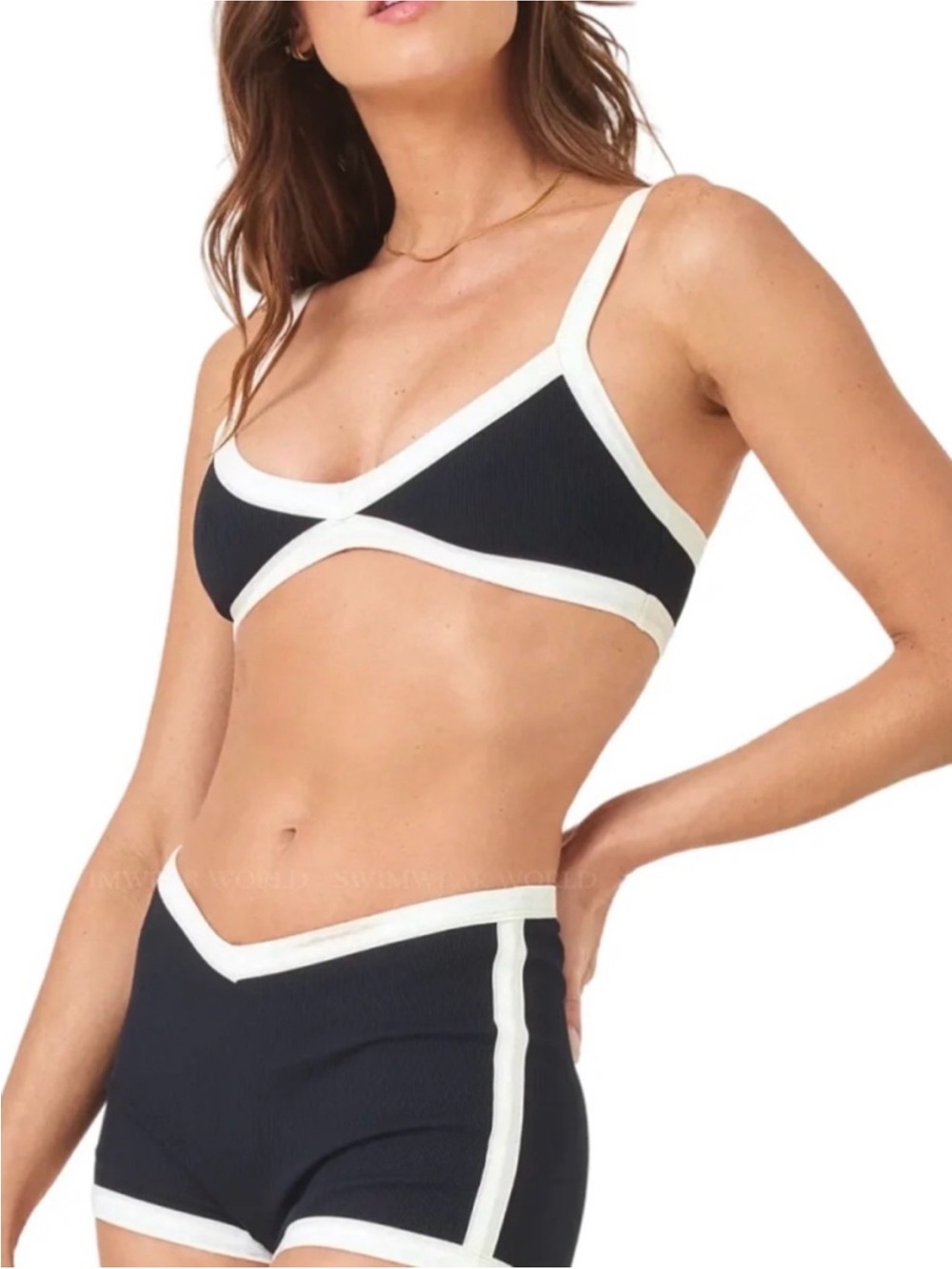 NWT L * Space BLACK/WHITE SAILOR SHORT FULL Size S - Picture 3 of 6